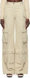 Versace Beige Medusa Denim Cargo Pants In 1d780 Taupe