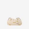 Versace Mini Tag Logo Clutch Bag In Neutral