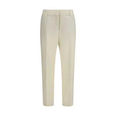 Versace Beige Wool Oves Aries Cropped Pants In Neutral