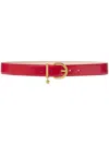 Versace Belt H.30 Calf Leather Accessories In Red