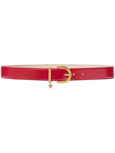 Versace Belt H.30 Calf Leather Accessories In Red