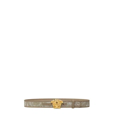 Versace Belt Loop Belt Belt In Brown
