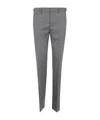 Versace Formal Pant Micro Pattern Wool Fabric Clothing In Gray