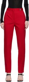 Versace Belt-loop Casual Pants In Red