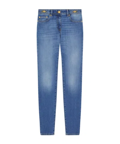 Versace Belt-loop Jeans In Blue