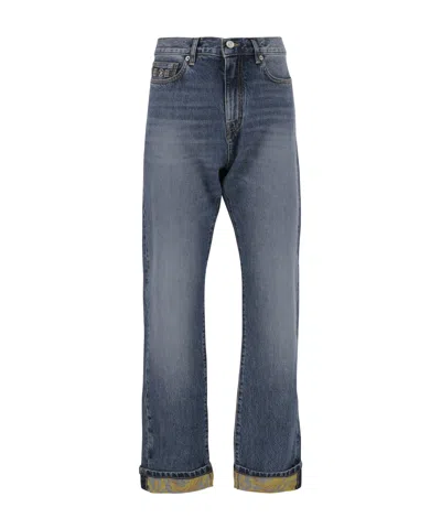 Versace Belt-loop Jeans In Blue