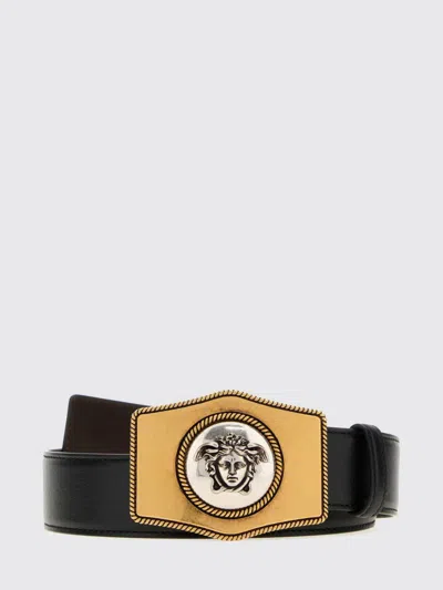 Versace Belt H.40 Calf Leather In Black