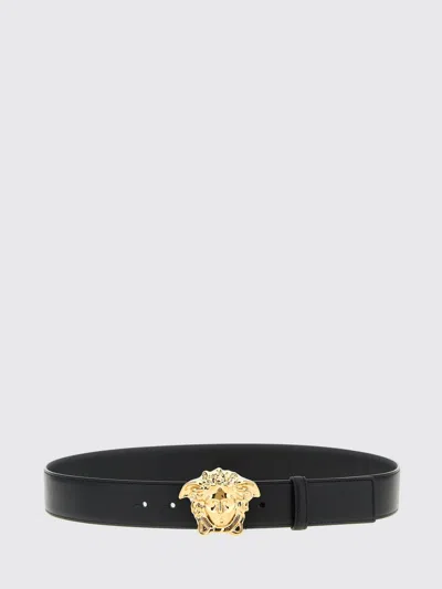 Versace Medusa Leather Belt In Black