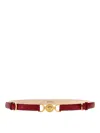 Versace Red Medusa Logo Buckle Belt In Multicolour