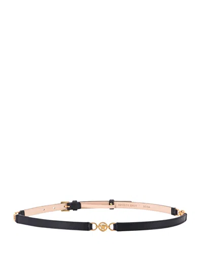 Versace Belt In Nero/oro