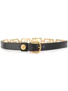 Versace Belt With Greek Key Buckle In Black