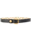 Versace Belt With Greek Key Buckle In Black
