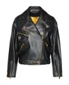 Versace Medusa-embellished Leather Biker Jacket In Black