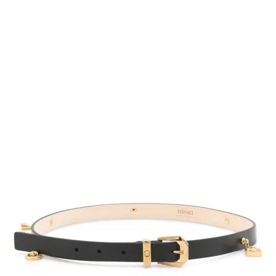 Versace Belts In Black/ Gold