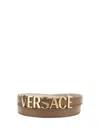 Versace Belt With Logo In Letters In Brown