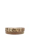 Versace Belt With Logo In Letters In Brown