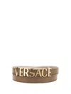Versace Belt With Logo In Letters In Brown