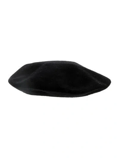 Pre-owned Versace Beret Hat In Black