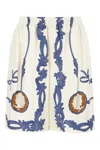 Versace Bermuda In Ivory Fuge Stone Blue
