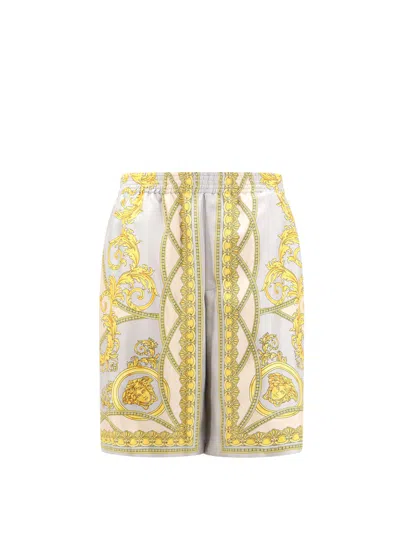Versace La Coupe Des Dieux Multicolored Shorts In Grey