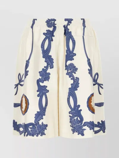 VERSACE BERMUDA SHORTS IN PRINTED SILK