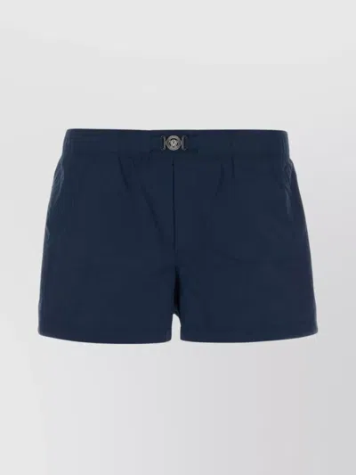Versace Bermuda Shorts Nylon Back Pocket In Blue