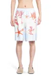 Versace Baroque Silk Bermuda Set In Blue