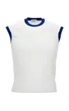 Versace Bi-color Cotton-blend Top In White