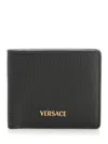 Versace Black Logo Wallet In Black