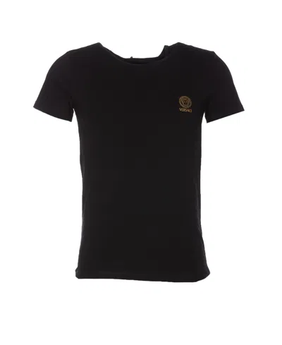 Versace Bi-pack Medusa Logo T-shirt In Black