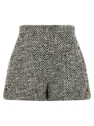 Versace Bicolor Virgin Wool Bermuda Shorts In Gray