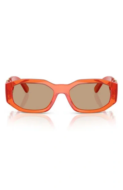 Versace Biggie 53mm Round Sunglasses In Orange