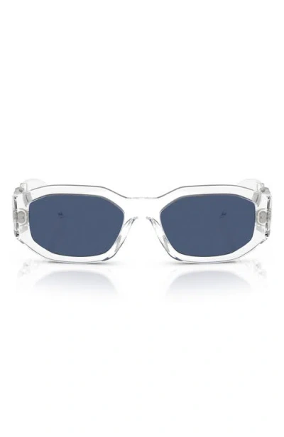 Versace Biggie 53mm Round Sunglasses In Crystal