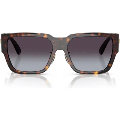 Versace Biggie 57mm Rectangular Sunglasses In Havana