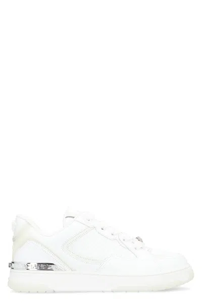 Versace Sneakers With Embossed Logo In White