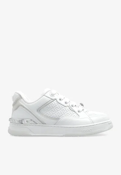 Versace Biggie Basket Low-top Sneakers In White