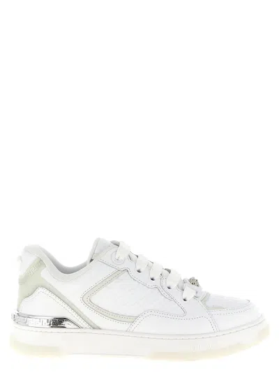 Versace Biggie Basket Sneakers In White