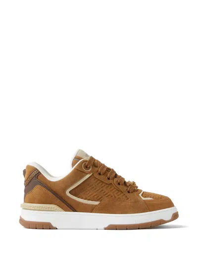 Versace Biggie Basket Baskets En Daim In Brown