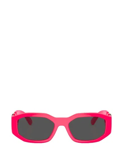 Versace Biggie Geometric-frame Sunglasses In Pink