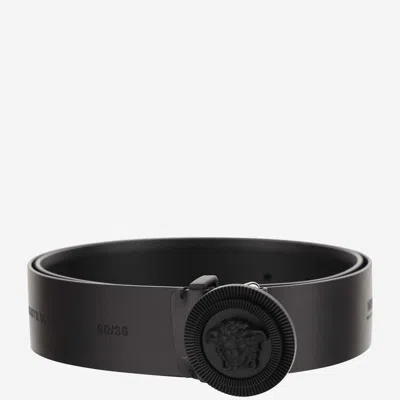 Versace Biggie Medusa Belt In Black