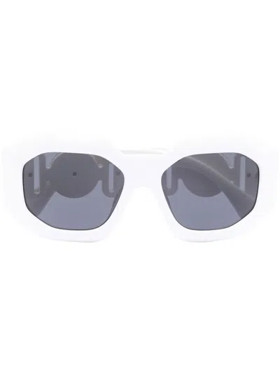 Versace Biggie Medusa-logo Sunglasses In Weiss