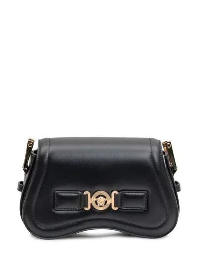 Versace Biggie Medusa Messenger Bag In Black