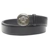 Versace Biggie Medusa Silver Buckle Belt In Black