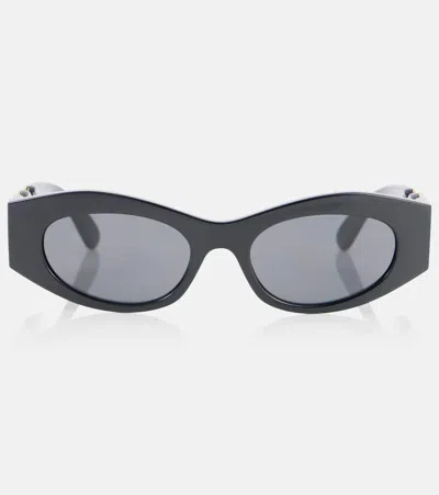 Versace Biggie Oval Sunglasses In Black