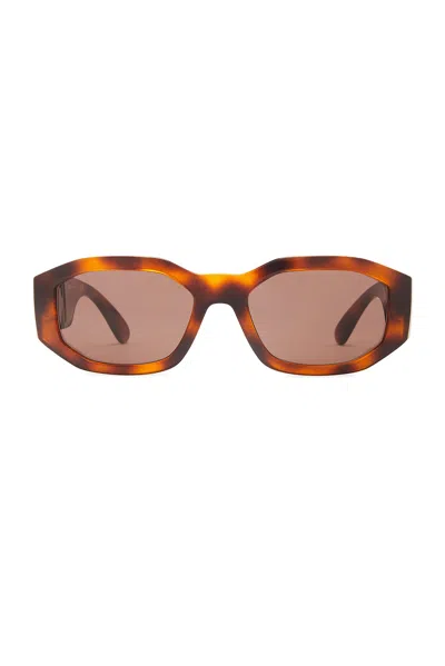 Versace Biggie Oval Sunglasses In Brown