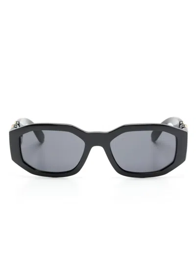 Versace Medusa Biggie Geometric-frame Sunglasses In 黑色