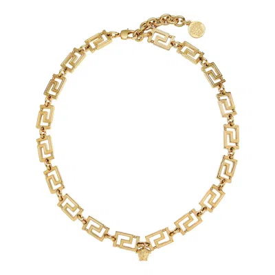 Versace Greca Chain Necklace In Gold