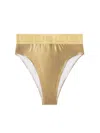 Versace Women Greca Border Bikini Bottoms With Metallic Finish