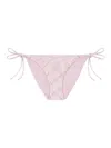 Versace Pink Silk Bikini Briefs With Graphic Print In Nude & Neutrals