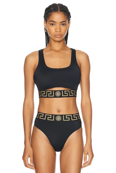 Versace Bikini Top In Nero